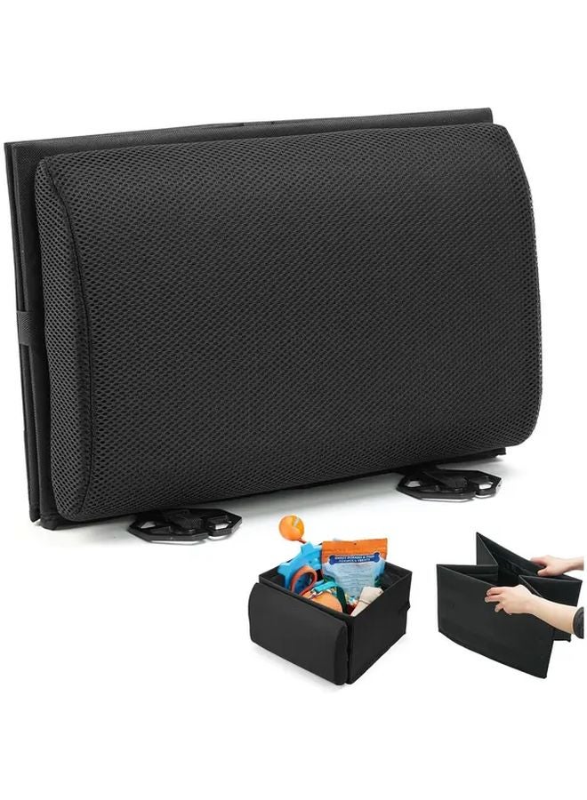 2 In 1 Multifunctional Car Seat Cushion And Storage Box Portable Foldable Organizer Black - Image 1
